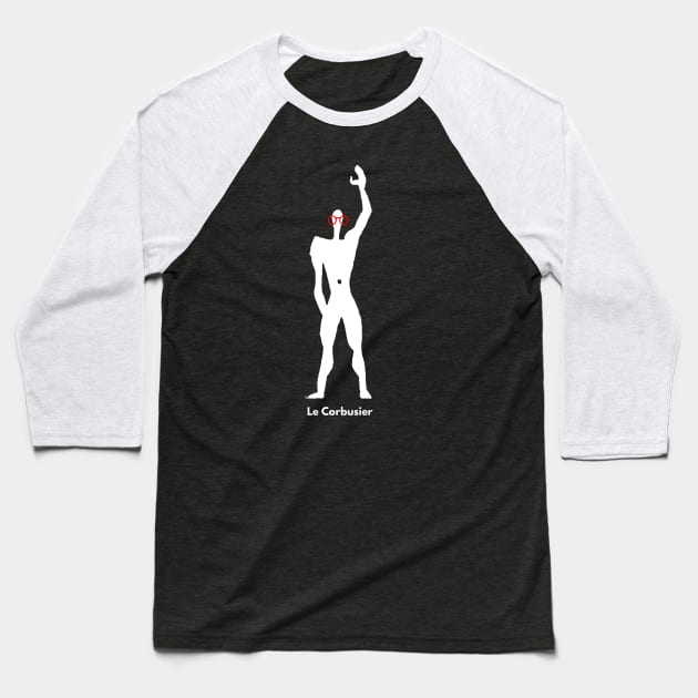 Le Modulor with Corbusier´s glasses illustration Baseball T-Shirt by SLGA Designs